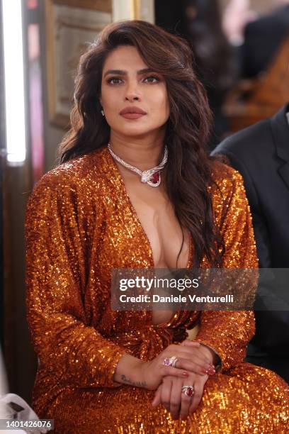 Priyanka Chopra Jonas attends the BVLGARI EDEN THE GARDEN OF WONDERS on June 06, 2022 in Paris, France.