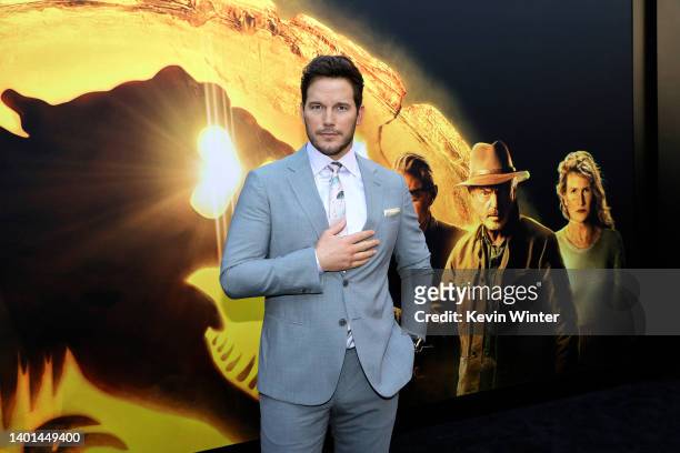 Chris Pratt attends the Los Angeles premiere of Universal Pictures' "Jurassic World Dominion" on June 06, 2022 in Hollywood, California.