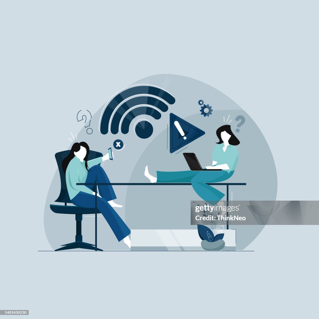 Interter Problem No Internet Or Internet Connection Problem Concept High-Res Vector ...