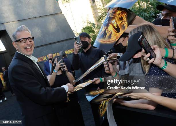 Jeff Goldblum attends the Los Angeles premiere of Universal Pictures' "Jurassic World Dominion" on June 06, 2022 in Hollywood, California.