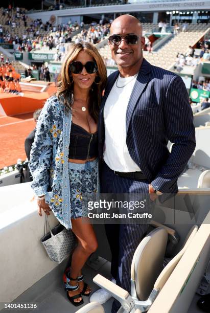 Nicole Ari Parker Kodjoe and her husband Boris Kodjoe attend the men's final on day 15 of the French Open 2022 held at Stade Roland Garros on June 5,...