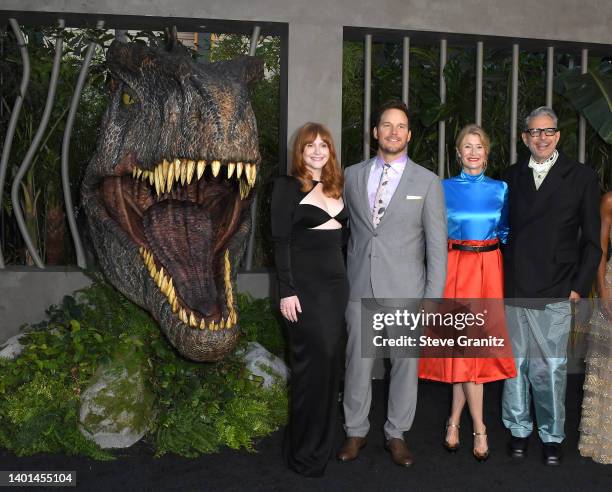 Bryce Dallas Howard , Chris Pratt, Laura Dern, and Jeff Goldblum arrives at the Los Angeles Premiere Of Universal Pictures "Jurassic World Dominion"...