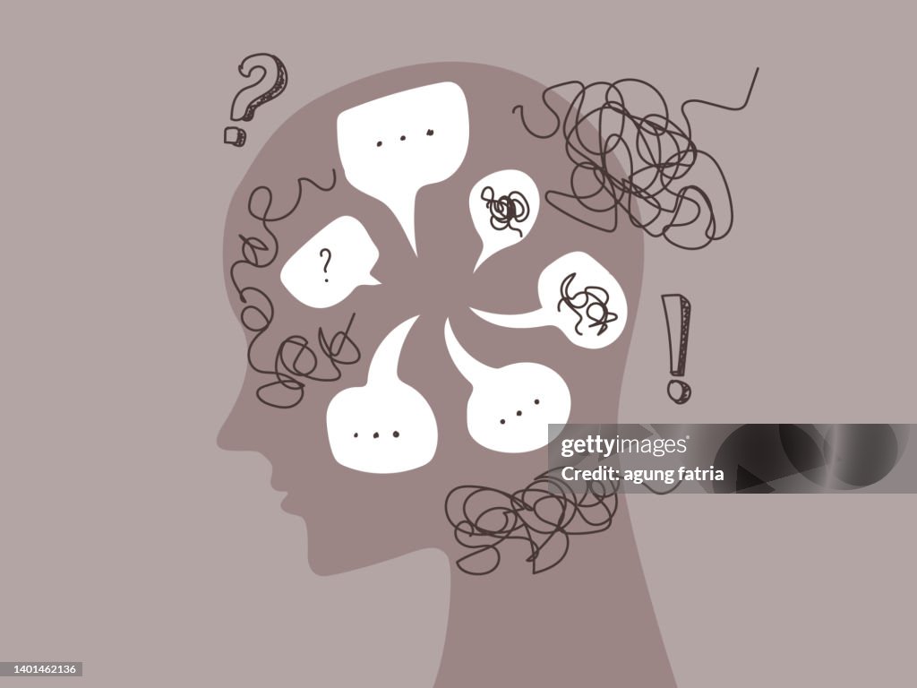 Overthinking Pic Anxiety And Stress Caused By Thinking Too Much Overthinking Concept ...