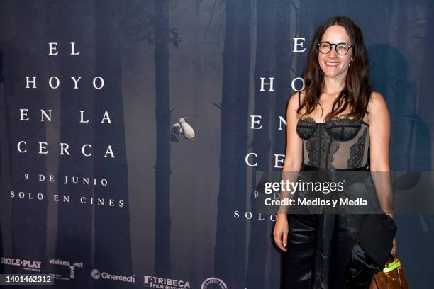 Ximena Sariñana poses for a photo on the red carpet before "El Hoyo" film premiere at Cinepolis Diana on June 6, 2022 in Mexico City, Mexico.