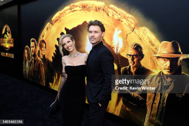 Taylor Olandt and Scott Haze attend the Los Angeles premiere of Universal Pictures' "Jurassic World Dominion" on June 06, 2022 in Hollywood,...