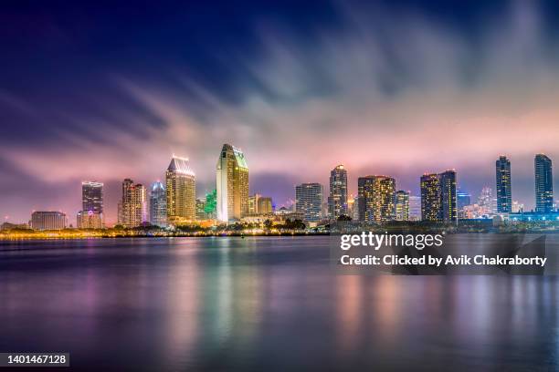 san diego skyline in the evening, ca, usa - san diego stock pictures, royalty-free photos & images