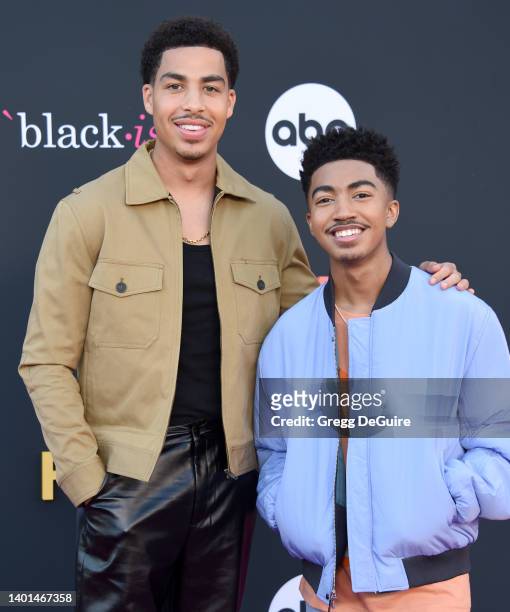 Marcus Scribner and Miles Brown attend ABC's "BLACK-ISH" Los Angeles special screening event at El Capitan Theatre on June 06, 2022 in Los Angeles,...