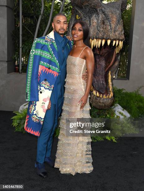 Alano Miller, DeWanda Wise arrives at the Los Angeles Premiere Of Universal Pictures "Jurassic World Dominion" on June 06, 2022 in Hollywood,...