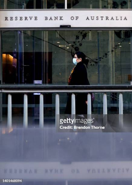 Commuters walk past the Reserve Bank of Australia building on June 07, 2022 in Sydney, Australia. The Reserve Bank of Australia today raised the cash...
