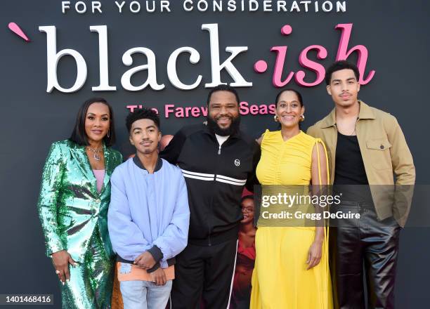 Vivica A. Fox, Miles Brown, Anthony Anderson, Tracee Ellis Ross, and Marcus Scribner attend ABC's "BLACK-ISH" Los Angeles special screening event at...