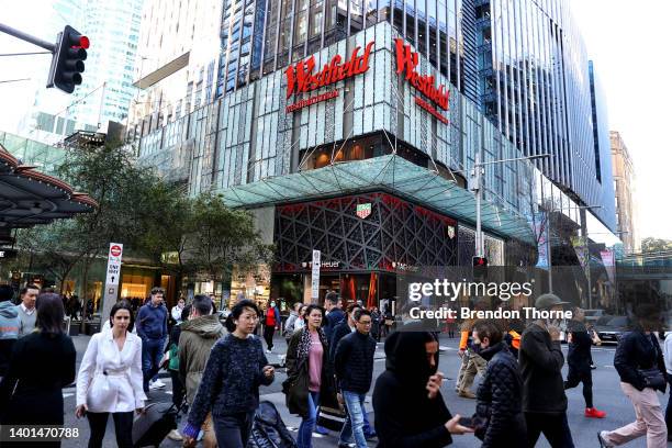 Shoppers walk around Pitt Street Mall on June 07, 2022 in Sydney, Australia. The Reserve Bank of Australia today raised the cash rate by 0.5% to...