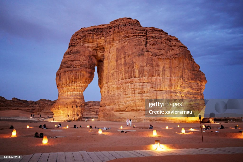 Elephant Rock at twilight, Saudi Arabia