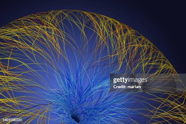 3d rendering, neural network with blue background - neurotransmitter stock pictures, royalty-free photos & images