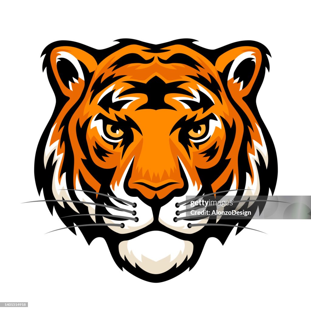 Tigerkopf-Logo. Maskottchen Kreatives Design.