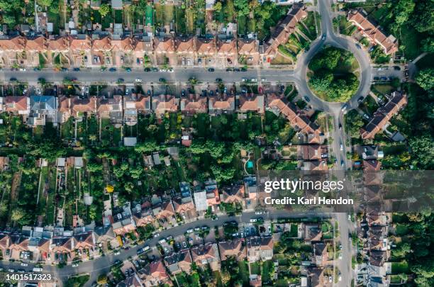 a sunset view of urban streets in north london - southgate stock pictures, royalty-free photos & images