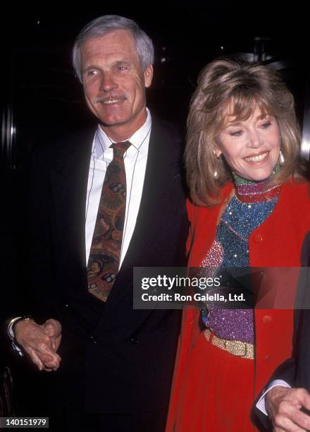 Businessman Ted Turner and actress Jane Fonda attend the "Casablanca" 50th Anniversary Screening on April 7, 1992 at the Museum of Modern Art in New...