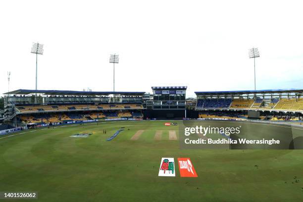 General view of the ground prior to the 1st match in the T20 International series between Sri Lanka and Australia at R. Premadasa Stadium on June 07,...