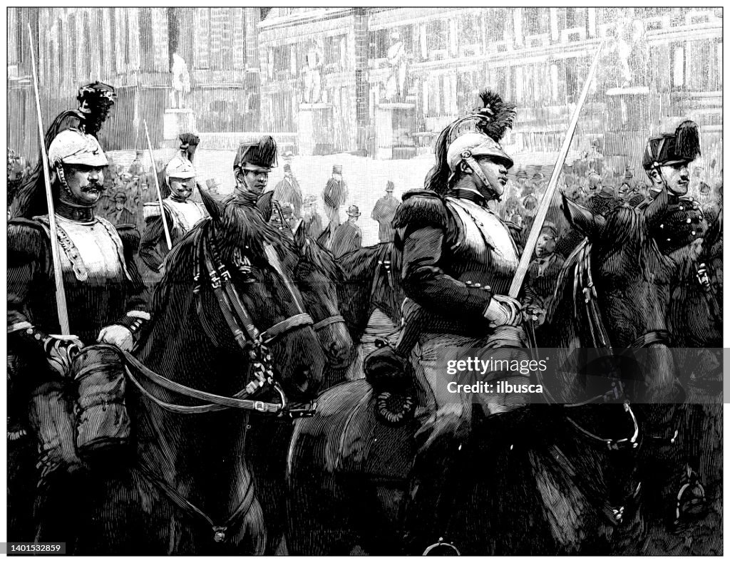 Antique illustration: French Guards