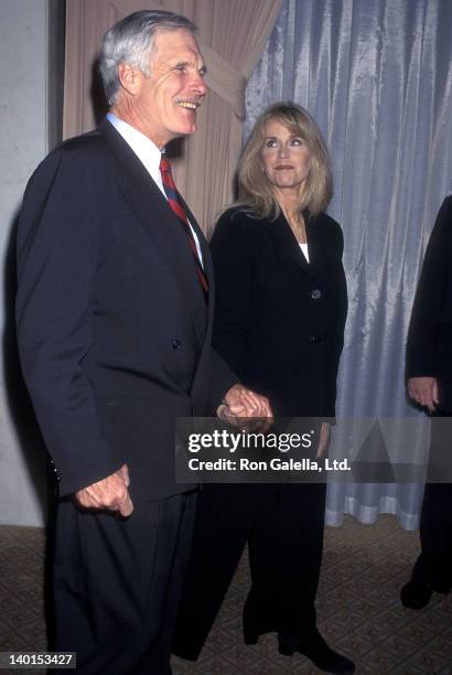 Businessman Ted Turner and actress Jane Fonda attend the Seventh Annual Producers Guild of America Golden Laurel Awards on March 4, 1996 at the...