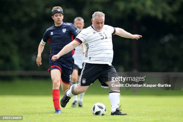 General action during a fan match prior to the UEFA Nations League match between Germany and England at Allianz Arena on June 07, 2022 in Munich,...