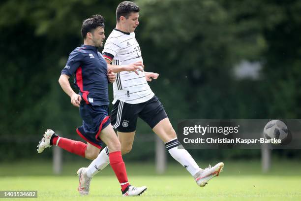 General action during a fan match prior to the UEFA Nations League match between Germany and England at Allianz Arena on June 07, 2022 in Munich,...