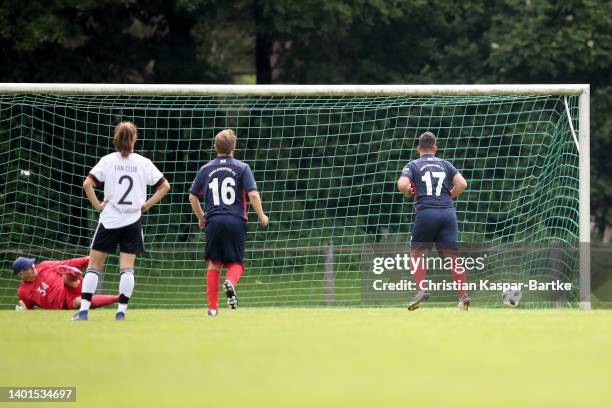 General action during a fan match prior to the UEFA Nations League match between Germany and England at Allianz Arena on June 07, 2022 in Munich,...