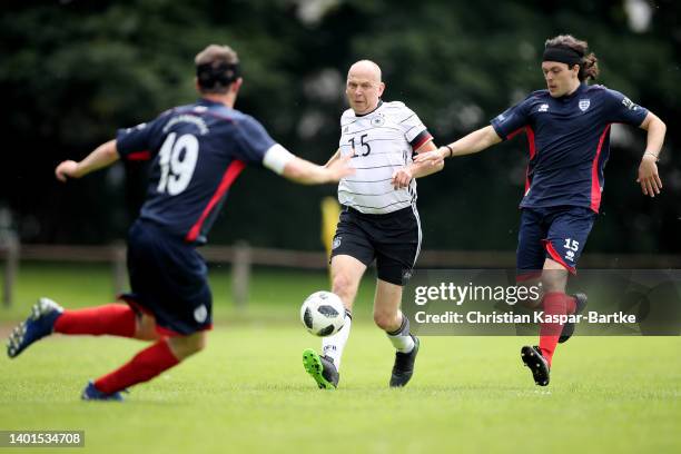 General action during a fan match prior to the UEFA Nations League match between Germany and England at Allianz Arena on June 07, 2022 in Munich,...