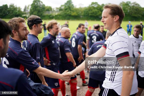 General action during a fan match prior to the UEFA Nations League match between Germany and England at Allianz Arena on June 07, 2022 in Munich,...