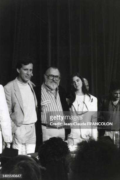 James Woods, Sergio Leone et Jennifer Connely au 37e festival de Cannes en mai 1984.