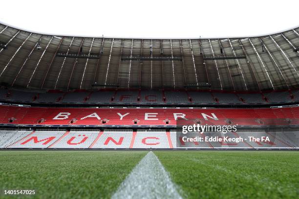 General view inside the stadium prior to the UEFA Nations League League A Group 3 match between Germany and England at Allianz Arena on June 07, 2022...