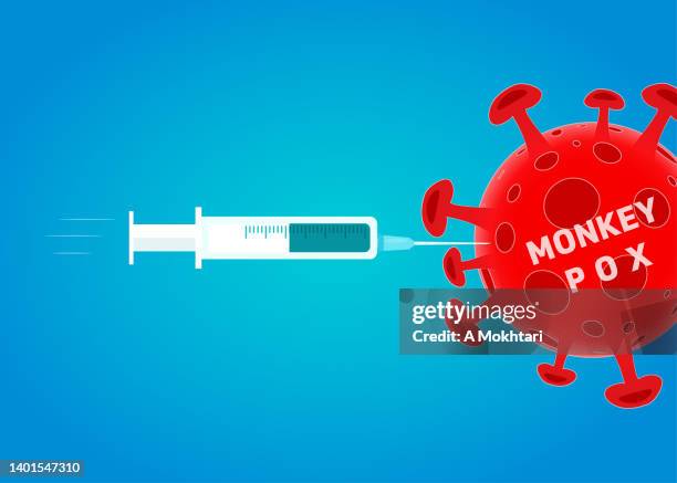 monkey pox vaccine - spreading germs stock illustrations