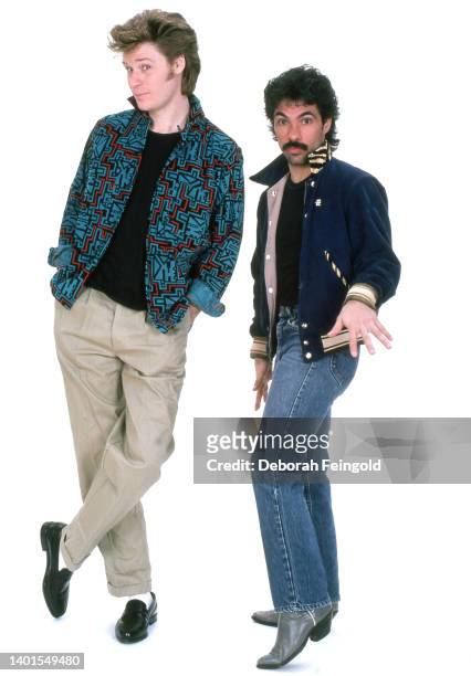 Deborah Feingold/Corbis via Getty Images) Portrait of American Pop and Soul musicians Daryl Hall and John Oates, of the duo Hall & Oats, as they pose...