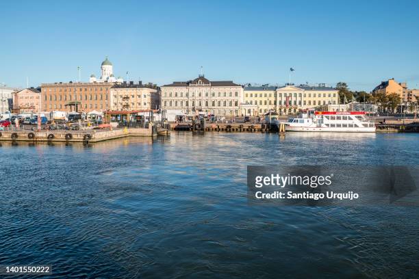 helsinki skyline from the sea - finish flag stock pictures, royalty-free photos & images