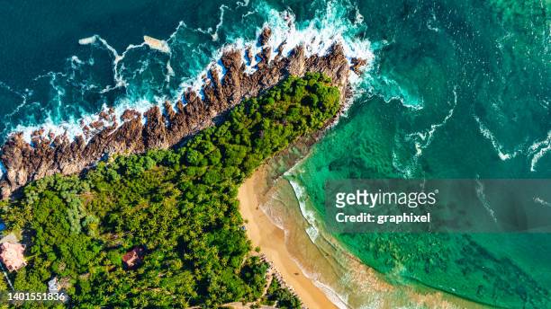 aerial view of tangalle beach, southern province, sri lanka - sri lanka imagens e fotografias de stock