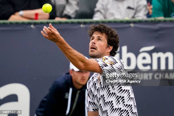 Robin Haase of the Netherlands serves during the Mens Singles First Round match against Sam Querrey of the United States during Day 2 of the Libema...