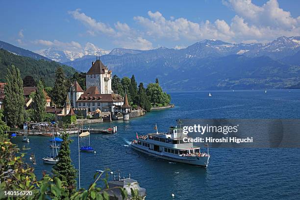 switzerland, lake thun - lago thun fotografías e imágenes de stock