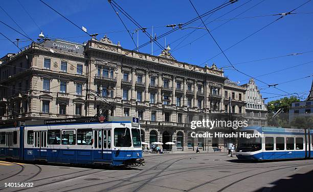 switzerland, zürich, paradeplatz - zurich stock-fotos und bilder