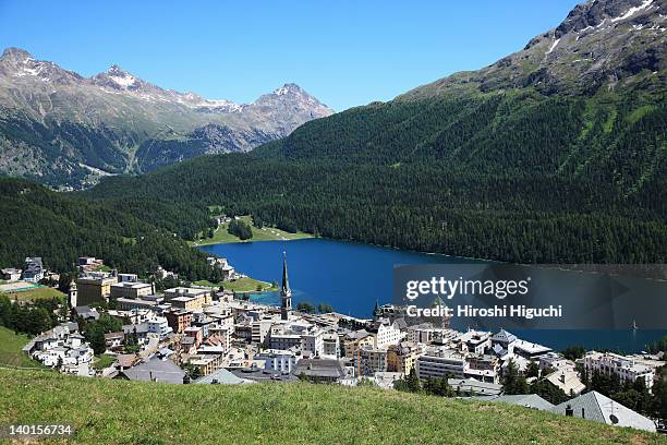 switzerland, st. moritz - saint moritz stock-fotos und bilder