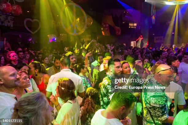 Dozens of people attend the Flower Power party at the Pacha Ibiza nightclub on June 7 in Ibiza, Balearic Islands, Spain. The Flower Power party has...