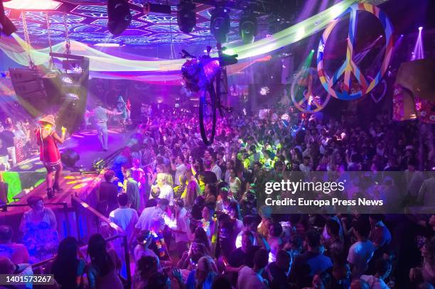 Decoration and general view of the Flower Power party at Pacha Ibiza nightclub, on June 7 in Ibiza, Balearic Islands, Spain. The Flower Power party...