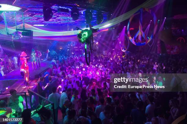 Decoration and general view of the Flower Power party at Pacha Ibiza nightclub, on June 7 in Ibiza, Balearic Islands, Spain. The Flower Power party...