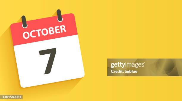 october 7 - daily calendar icon in flat design style - seven time stock illustrations