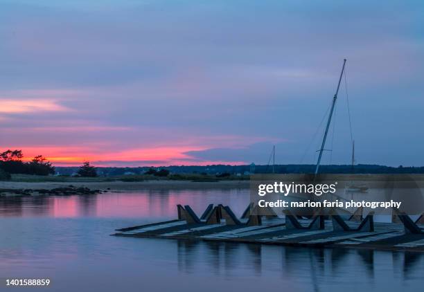 twilight at watch hill harbor - watch hill rhode island stock pictures, royalty-free photos & images