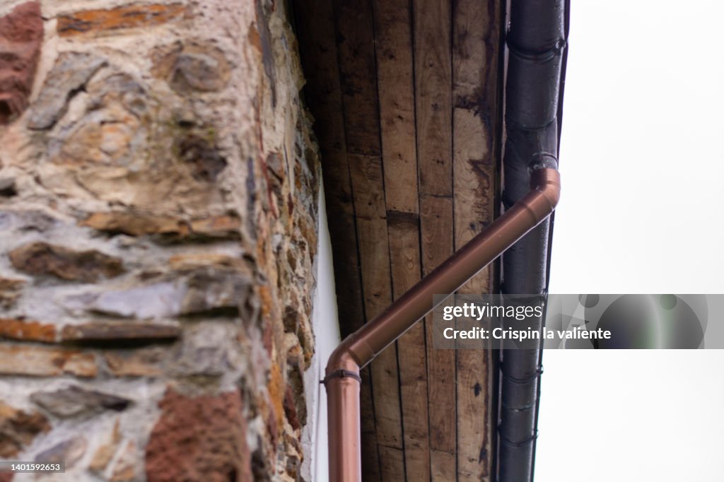 Rustic Gutters Gutter Detail In Rustic House High-Res Stock Photo - Getty Images