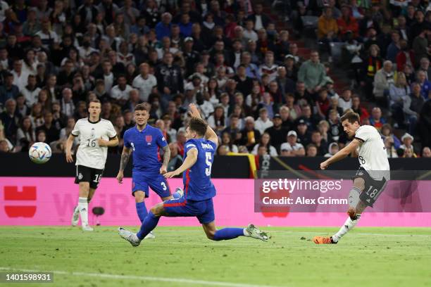 Jonas Hofmann of Germany scores their team's first goal during the UEFA Nations League League A Group 3 match between Germany and England at Allianz...