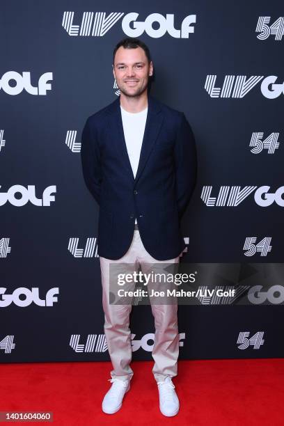 Martin Kaymer of Germany poses for a photograph on the red carpet prior to the LIV Golf Invitational - London Draft on June 07, 2022 in London,...
