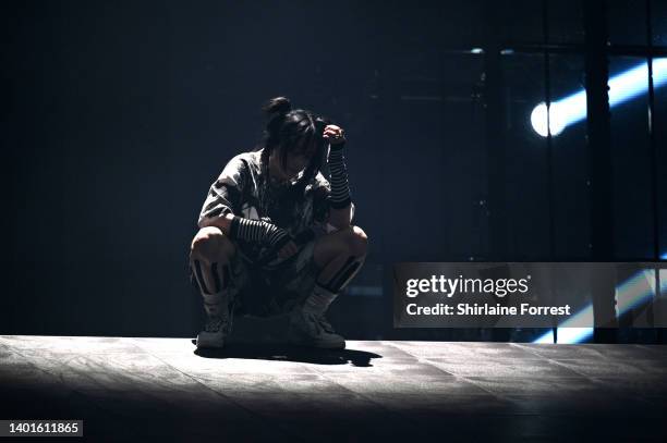 Billie Eilish performs at AO Arena on June 07, 2022 in Manchester, England.