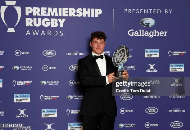 Henry Arundell is presented with Land Rover Discovery of the Season Award during the Gallagher Premiership Rugby Awards at Honourable Artillery...