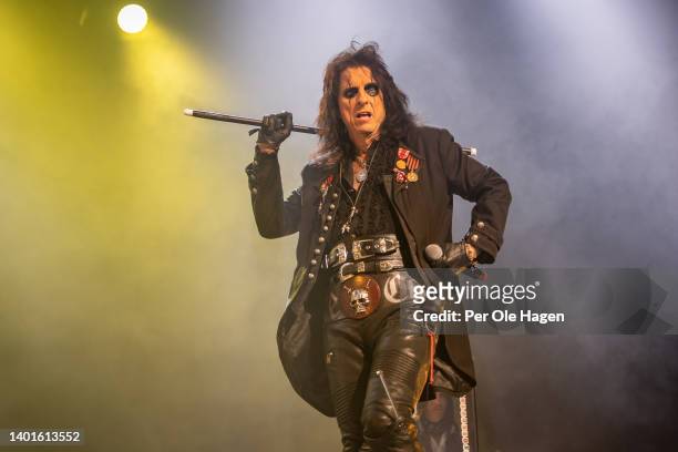 Alice Cooper performs on stage at Oslo Spektrum on June 07, 2022 in Oslo, Norway.