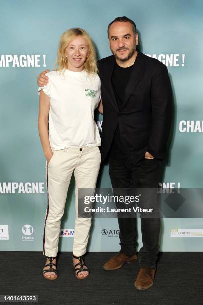 Sylvie Testud and Francois-Xavier Demaison attend the "Champagne!" Premiere At UGC Cine Cite Les Halles on June 07, 2022 in Paris, France.